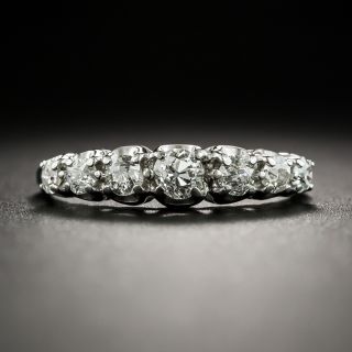 Vintage Graduated Diamond Wedding Band - 2