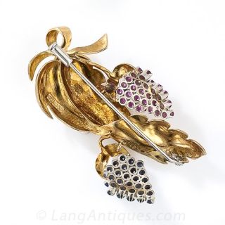Vintage Grape Cluster Brooch