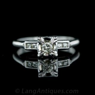 Vintage Illusion Set Diamond Engagement Ring Main View 1