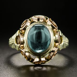 Vintage Indicolite Tourmaline Cabochon Ring - 2