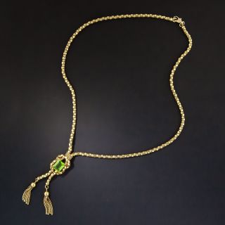 Victorian Peridot Tassel Necklace - 1