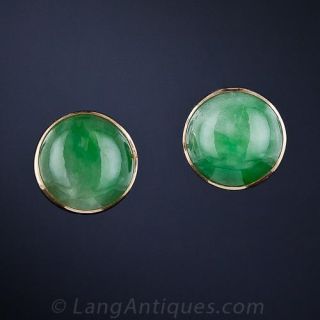 Vintage Jade Ear Studs