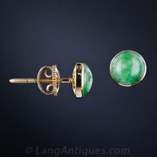 Vintage Jade Ear Studs