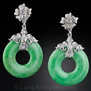 Vintage Jade 'Pi' Earrings