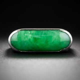 Vintage Jade Saddle and Platinum Ring