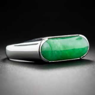 Vintage Jade Saddle and Platinum Ring