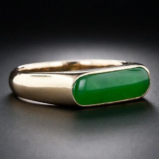 Vintage Jade Saddle Ring