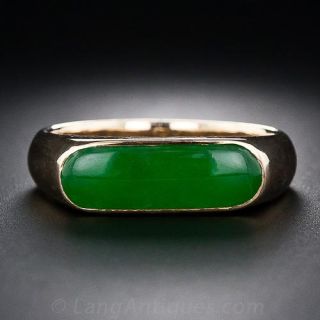 Vintage Jade Saddle Ring