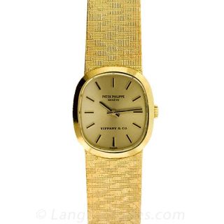 Vintage Ladies Patek Philippe Gold Bracelet Watch From Tiffany & Co.