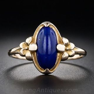 Vintage Lapis Flower Ring