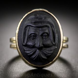 Vintage Lava Cameo Ring - 1
