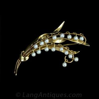 Vintage-Lily-of-the-Valley-Pearl-Brooch-Main-View