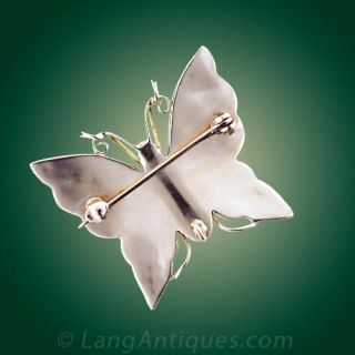Vintage Malachite Butterfly Pin