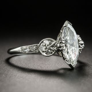 Vintage 1.00 Carat Marquise Diamond Engagement Ring - GIA F VS2