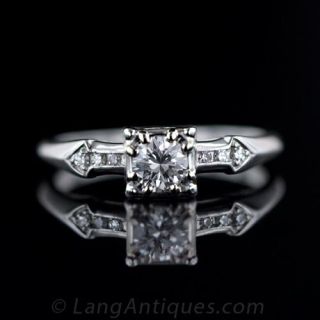 Vintage Mid-Century Diamond Wedding Set