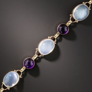 Vintage Moonstone and Amethyst Bracelet  - 1