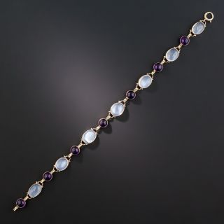 Vintage Moonstone and Amethyst Bracelet 