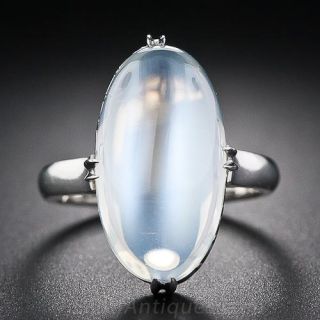 Vintage Moonstone and Platinum Ring
