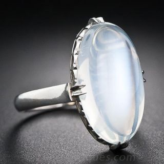 Vintage Moonstone and Platinum Ring