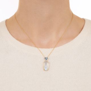 Vintage Moonstone and Sapphire Necklace