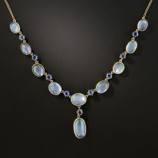 Vintage Moonstone and Sapphire Necklace - 2