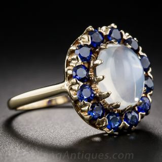 Vintage Moonstone and Sapphire Ring