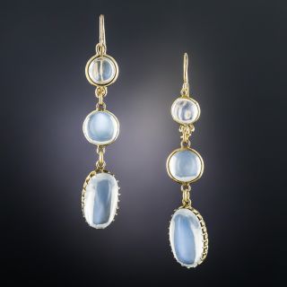 Vintage Moonstone Drop Earrings - 2