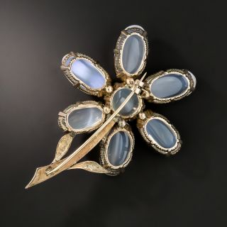 Vintage Moonstone Flower Brooch