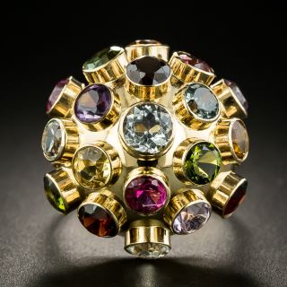 Vintage Multi-Gemstone Domed Sputnik Ring - 2