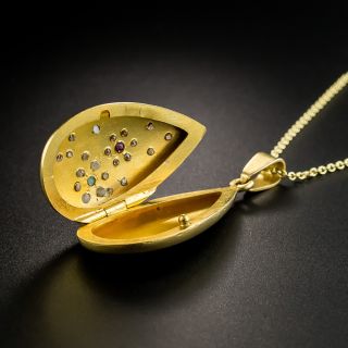 Vintage Multi-Jewel Flower Locket