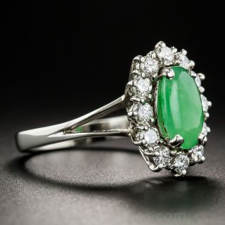 Vintage Natural Jade and Diamond Ring