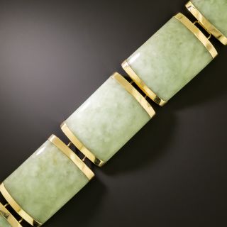 Natural Jade Curved Link Bracelet - 2