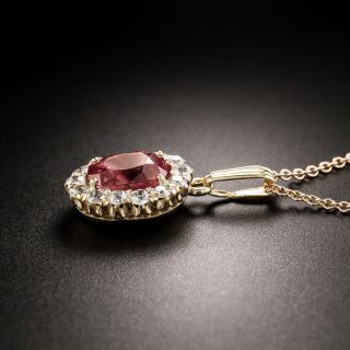 Vintage Natural No-Heat Fancy Color 2.25 Carat Sapphire and Diamond Pendant