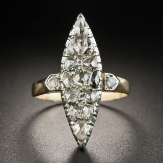 Vintage Navette Rose-Cut Diamond Dinner Ring - 1