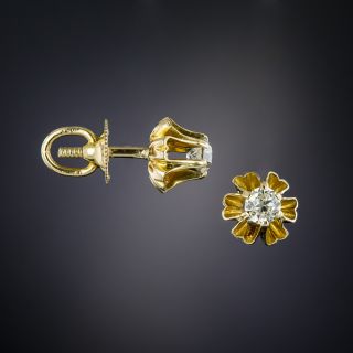 Vintage Old Mine-Cut Diamond Stud Earrings - 2