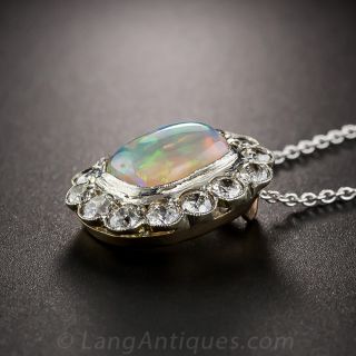 Vintage Opal and Diamond Pendant