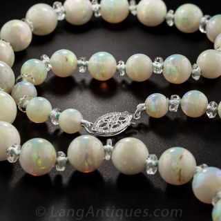 Vintage Opal Bead Necklace
