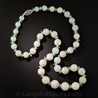 Vintage Opal Bead Necklace