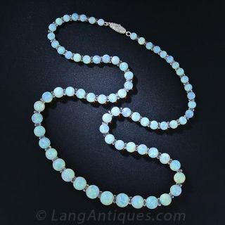 Vintage Opal Bead Necklace