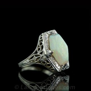 Vintage Opal Filigree Ring