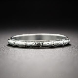 Vintage Orange Blossom Platinum Wedding Band