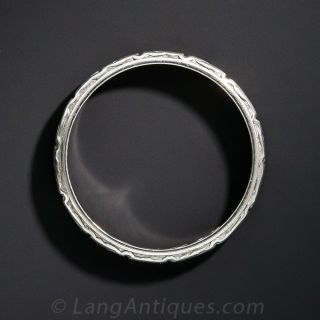Vintage Orange Blossom Platinum Wedding Band