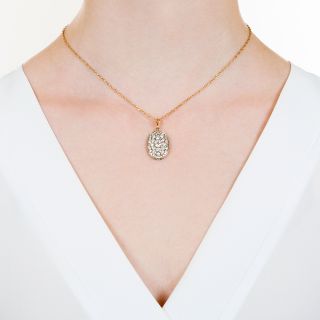 Vintage Oval Diamond Cluster Drop