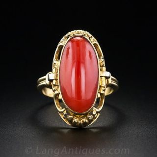 Vintage Ox Blood Coral Ring