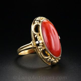 Vintage Ox Blood Coral Ring