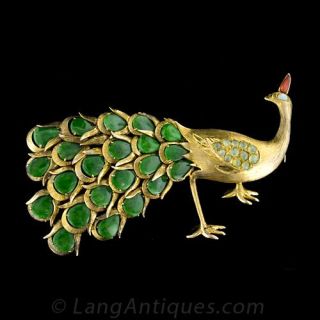 Vintage Peacock Pin - 1