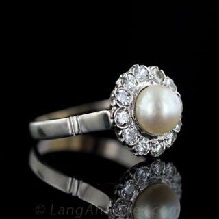 Vintage Pearl and Diamond Ring 