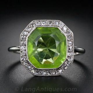 Vintage Peridot and Diamond Ring