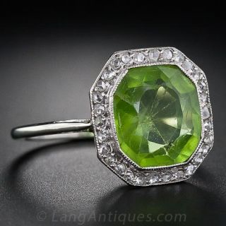 Vintage Peridot and Diamond Ring