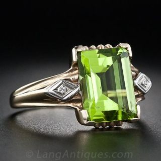 Vintage Peridot and Diamond Ring